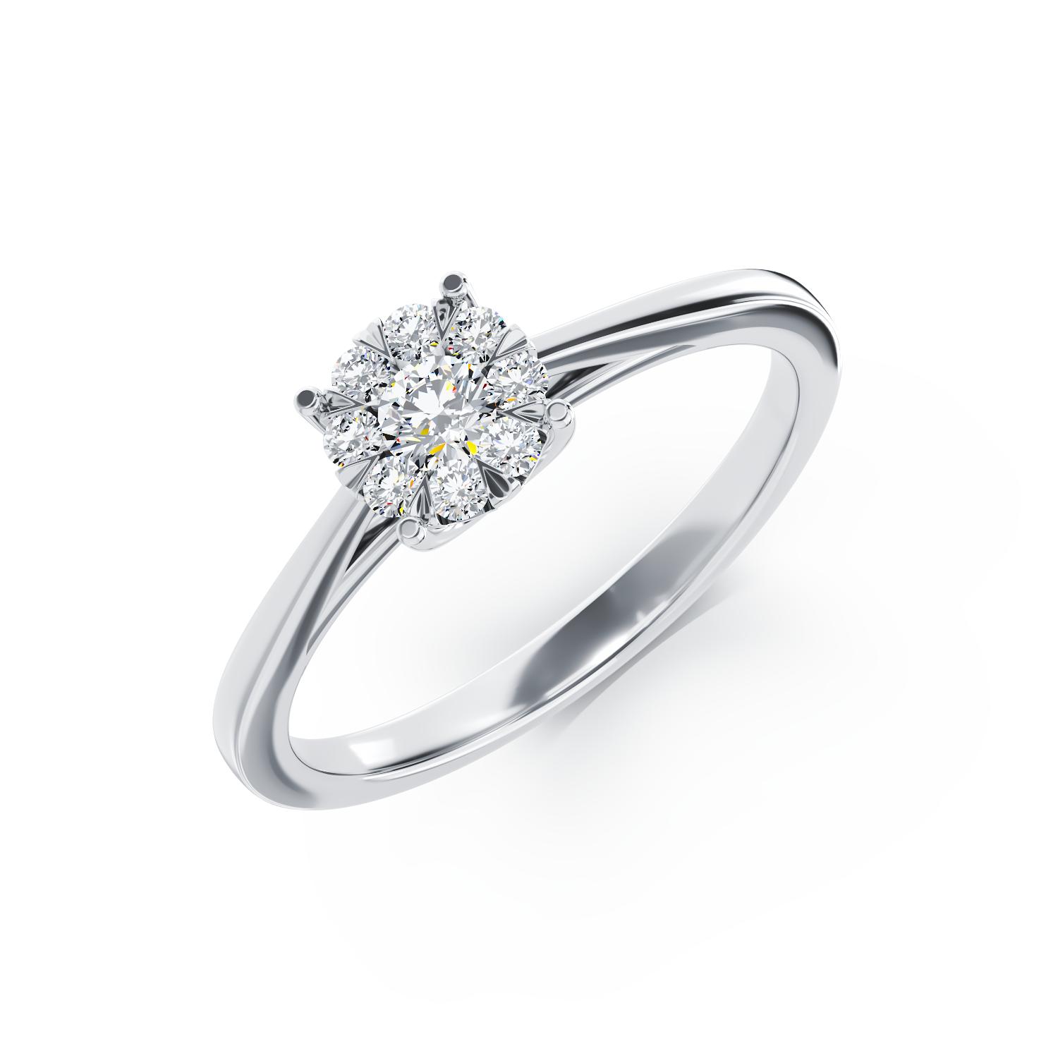 White gold engagement ring with 0.20ct diamonds